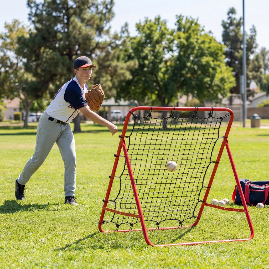 Rete da calcio rebounder pieghevole regolabile, Attrezzatura per allenamento tiri e passaggi per bambini e adulti