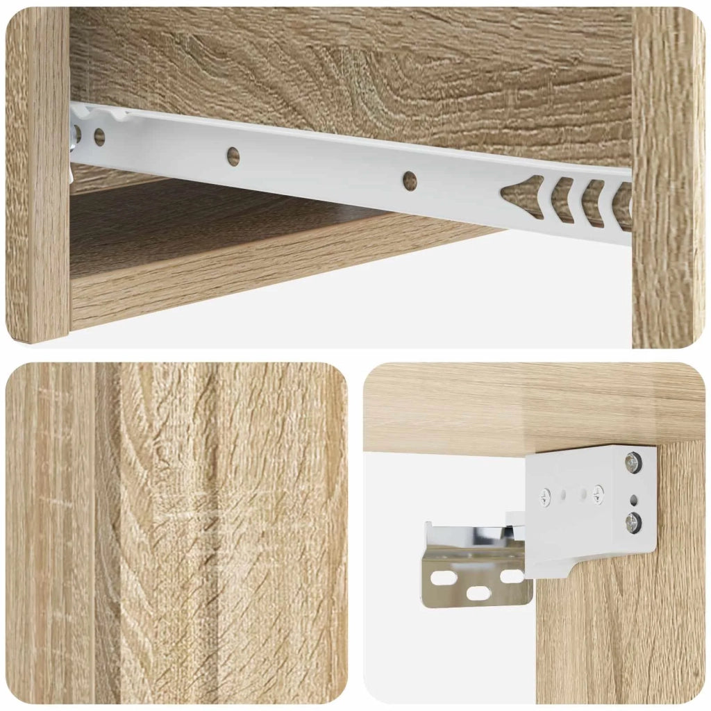 Tavolino da Parete Laterale Rovere Sonoma 59 x 34,5 x 17 cm