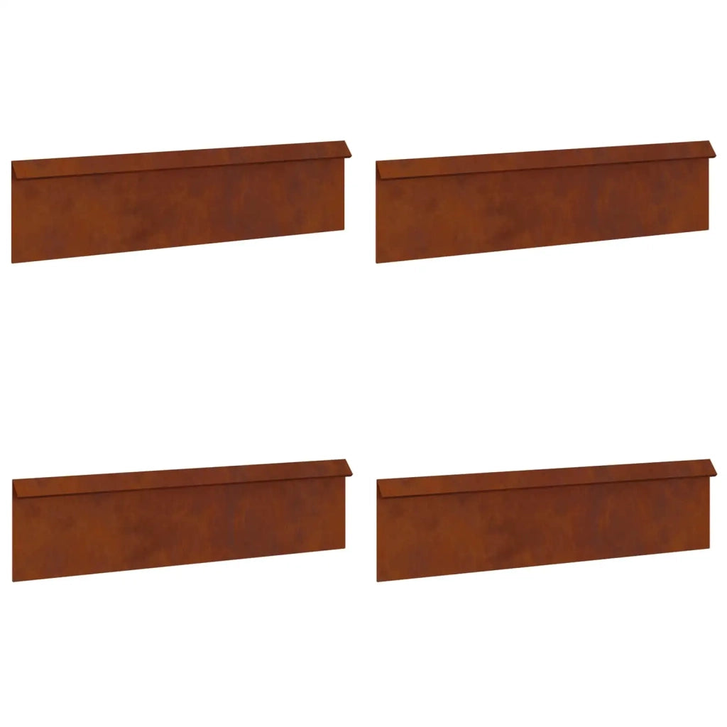Recinto per lumache 4 pcs Ruggine 100 x 3,5 x 25 cm