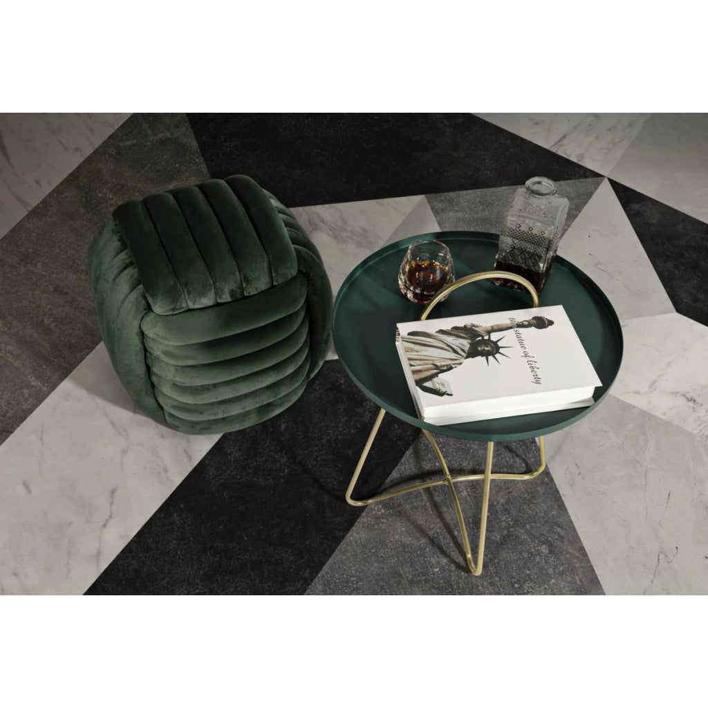 Pouf Gomitolo 6, Verde, Cotone, 45x45x45 cm