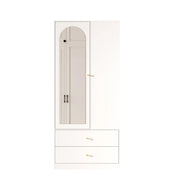 Armadio con specchio; 1 anta; 2 cassetti e 4 vani - per camera da letto - 80×40×180 cm