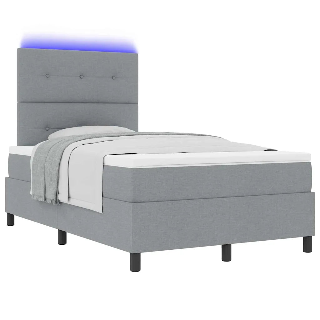 Letto a molle con materasso Grigio chiaro 120 x 190 cm Tessuto 3342851