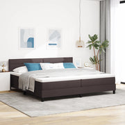 Letto Box Spring con Materasso e LED Marrone Scuro 200x200 cm Tessuto