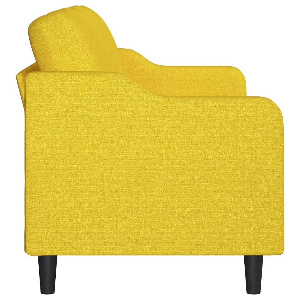 Divano a 3 Posti Giallo Chiaro 180 cm in Tessuto 359372