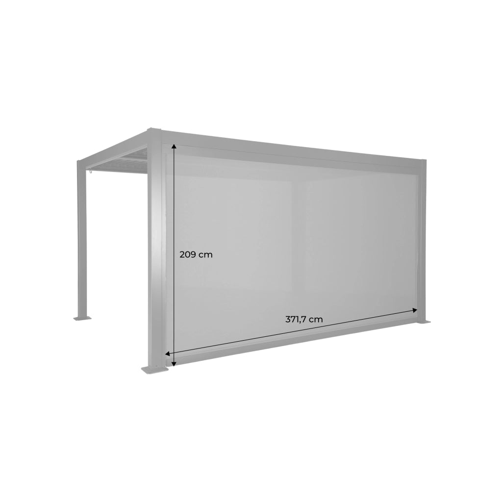 tenda laterale avvolgibile alluminio e textilene per pergola, 4m,