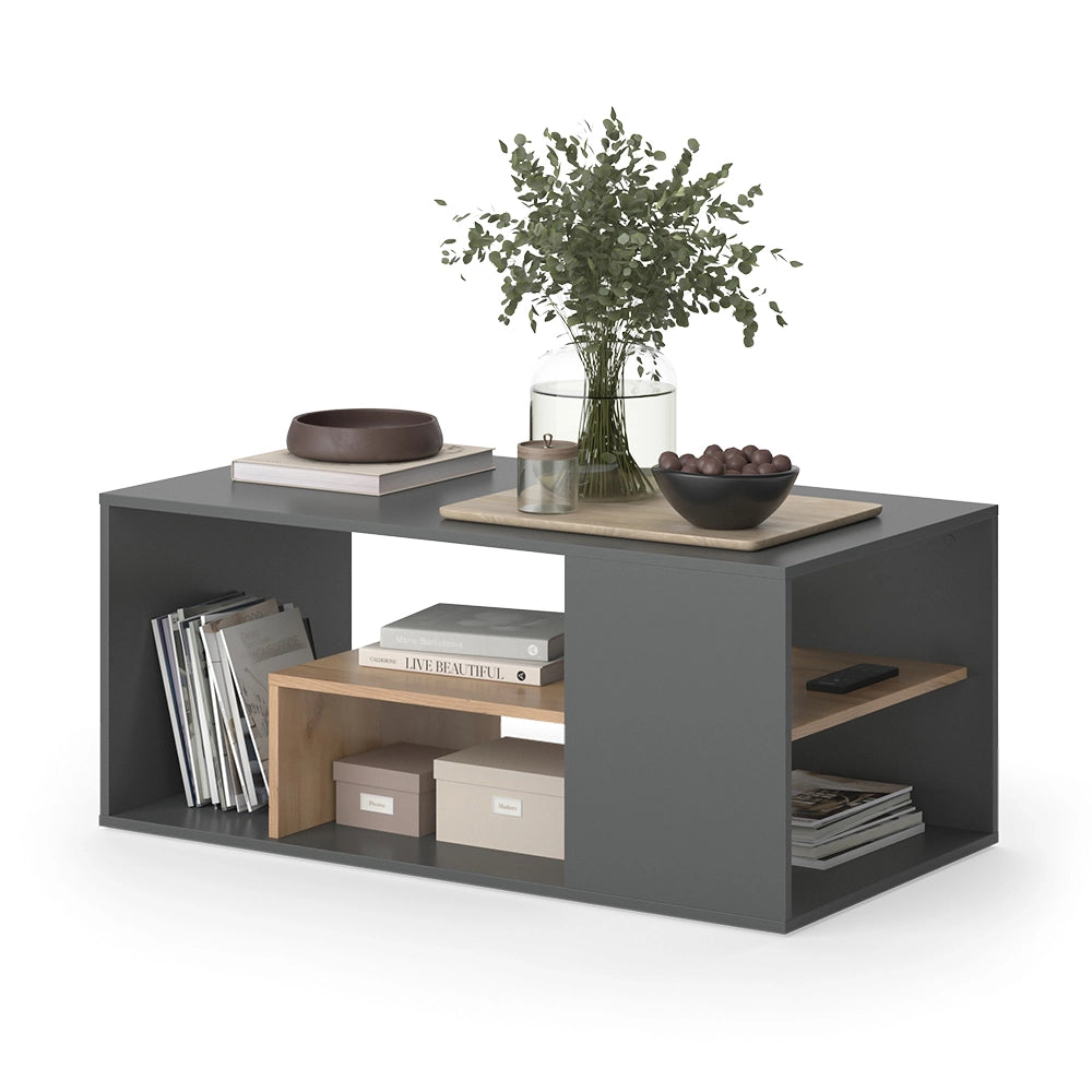 Vicco Tavolino da salotto Antracite/quercia dorata 110 x 59 cm