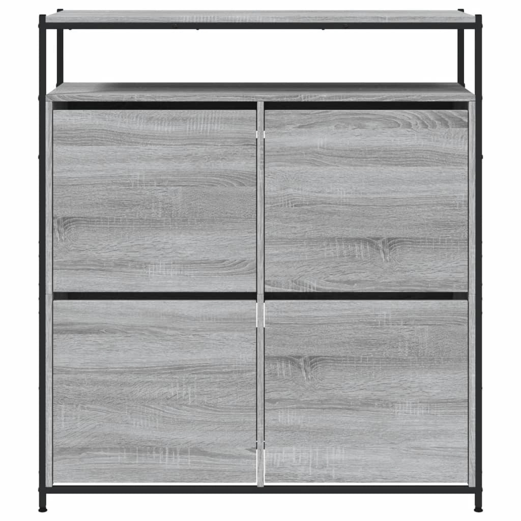 Scarpiera mobile contenitore per scarpe mobile per ingresso/corridoio/soggiorno 4 cassetti a ribalta grigio Sonoma 02_0021388