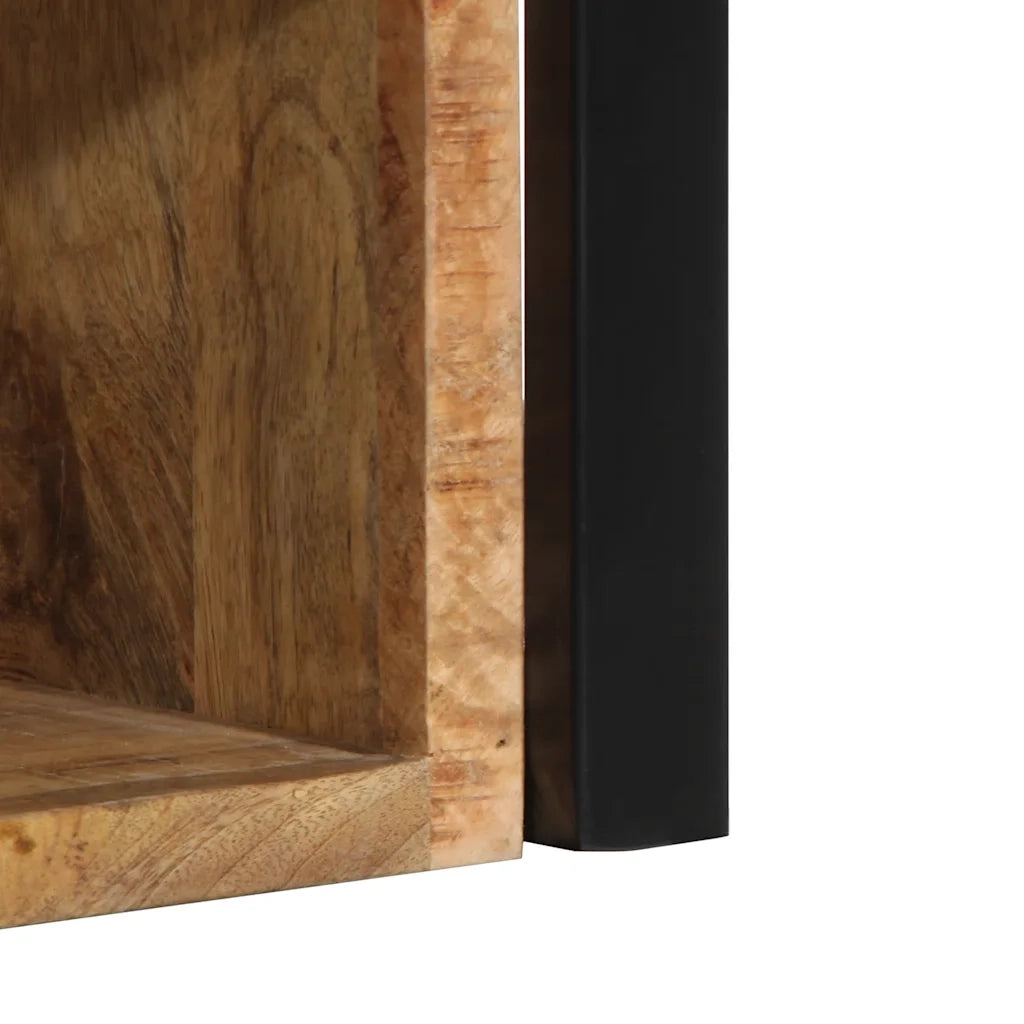 Comodino | Armadio da Notte | Mobiletto da notte 40x35x40 cm in Legno Grezzo Massello di Mango