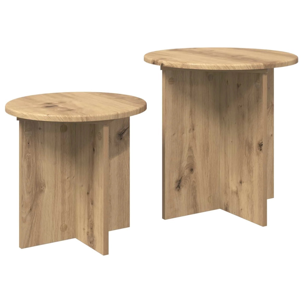 Set tavolini 2 pcs Rovere Artigianale Legno ingegnerizzato 8001018