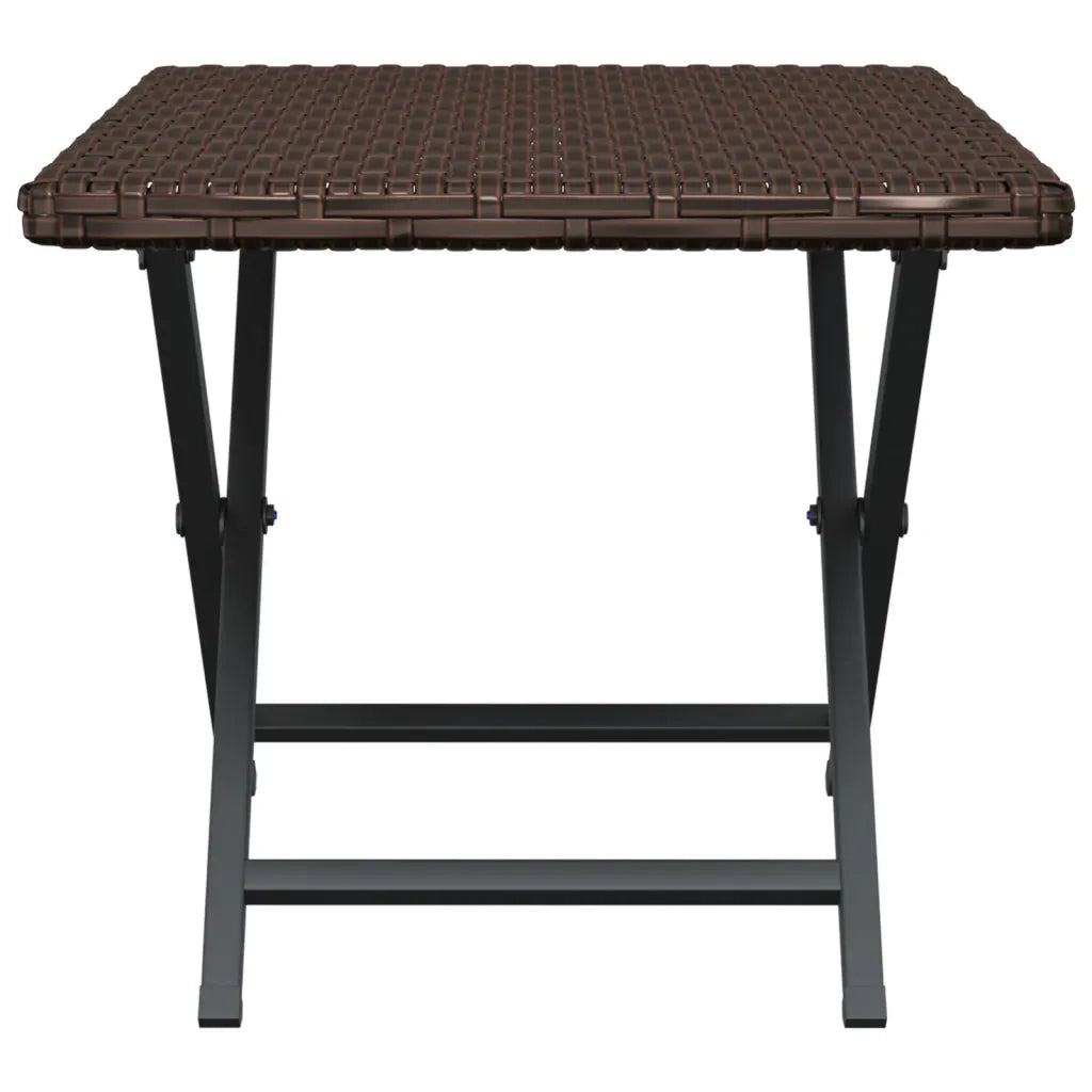 Tavolo Pieghevole Marrone 45x35x32 cm in Polyrattan 362250