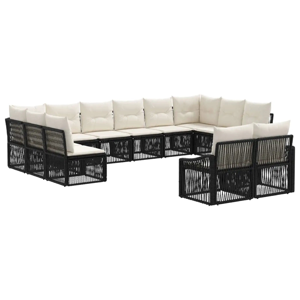 Set Divano da Giardino 12 pcs Nero polyrattan 3436150