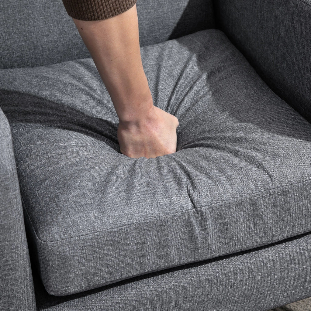 Poltrona 66x72x74 cm ergonomica con imbottitura in schiuma; poliestere grigio chiaro