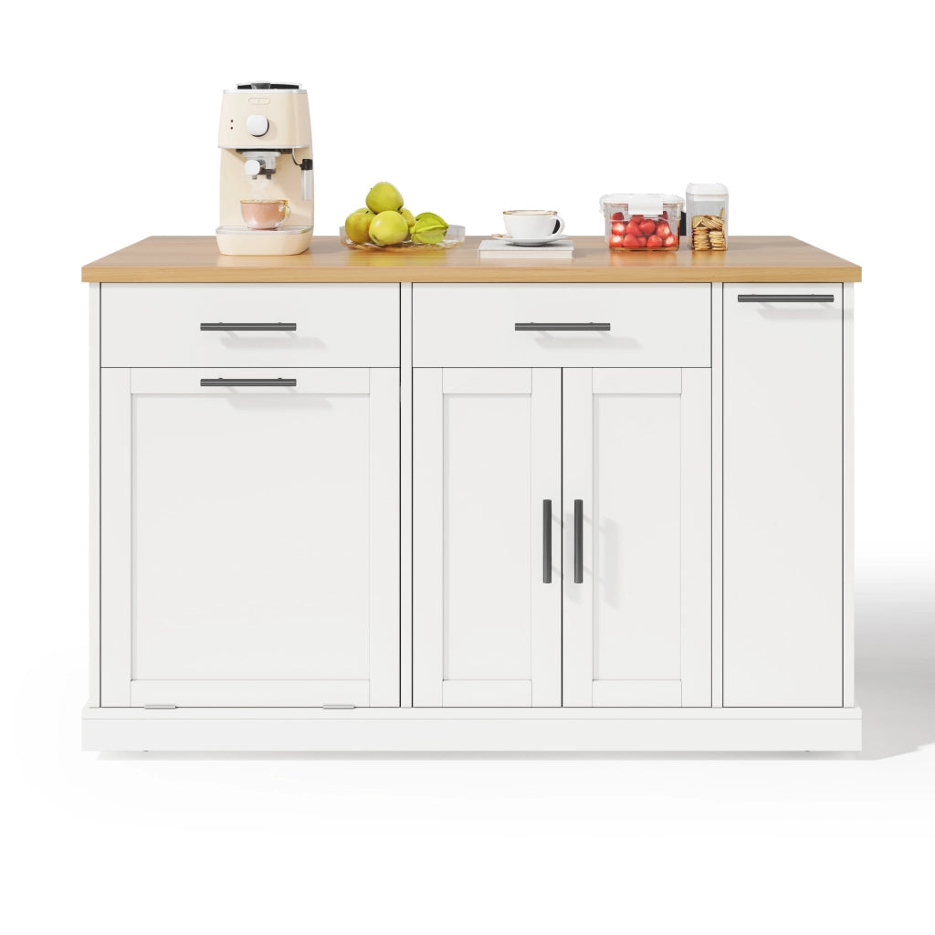 Isola Cucina su Ruote con Piano Ribaltabile e Cassetti ¨C MINIMAL ¨C 120x45x93 cm