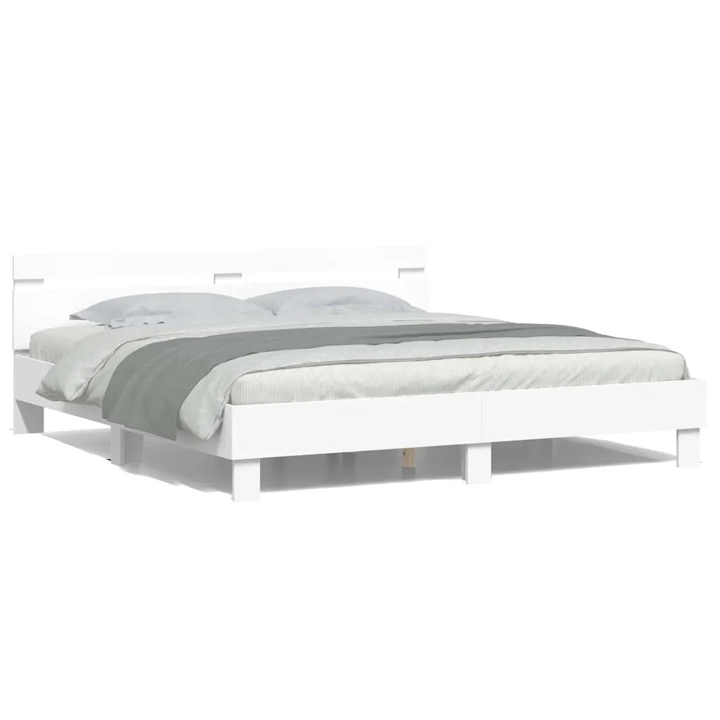 Struttura del letto Bianco 193 x 203 cm Legno multistrato 3402853