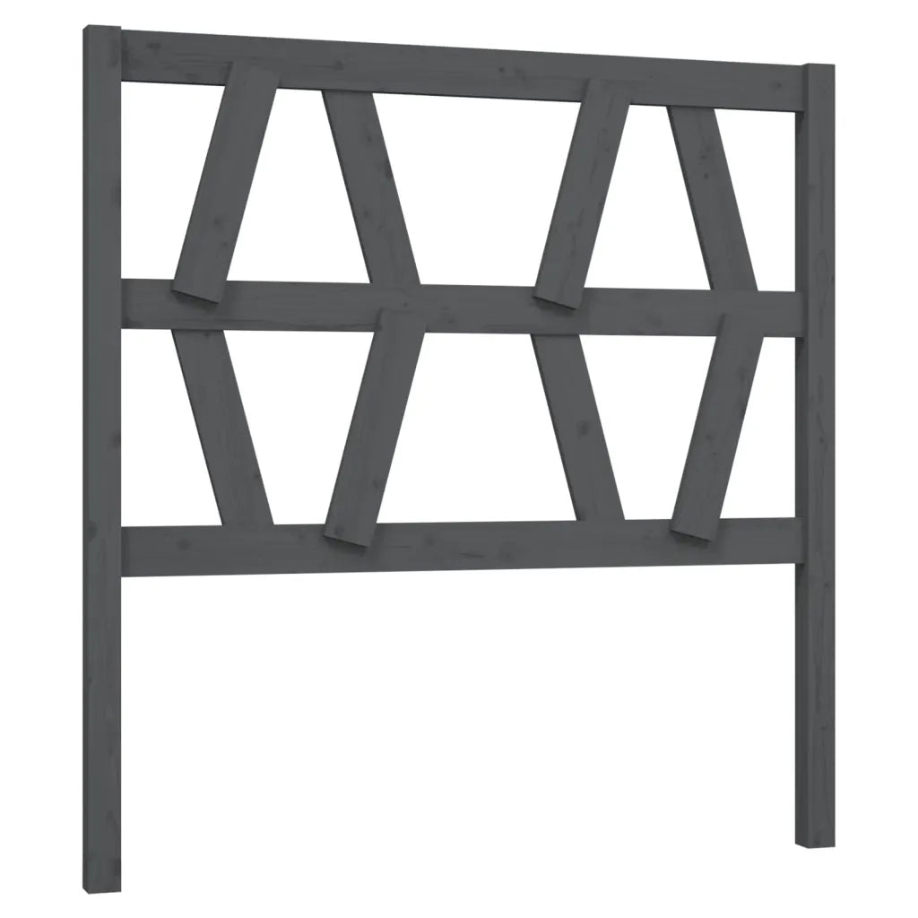 Testiera | Testata per Letto Grigia 81x4x100 cm in Legno Massello di Pino