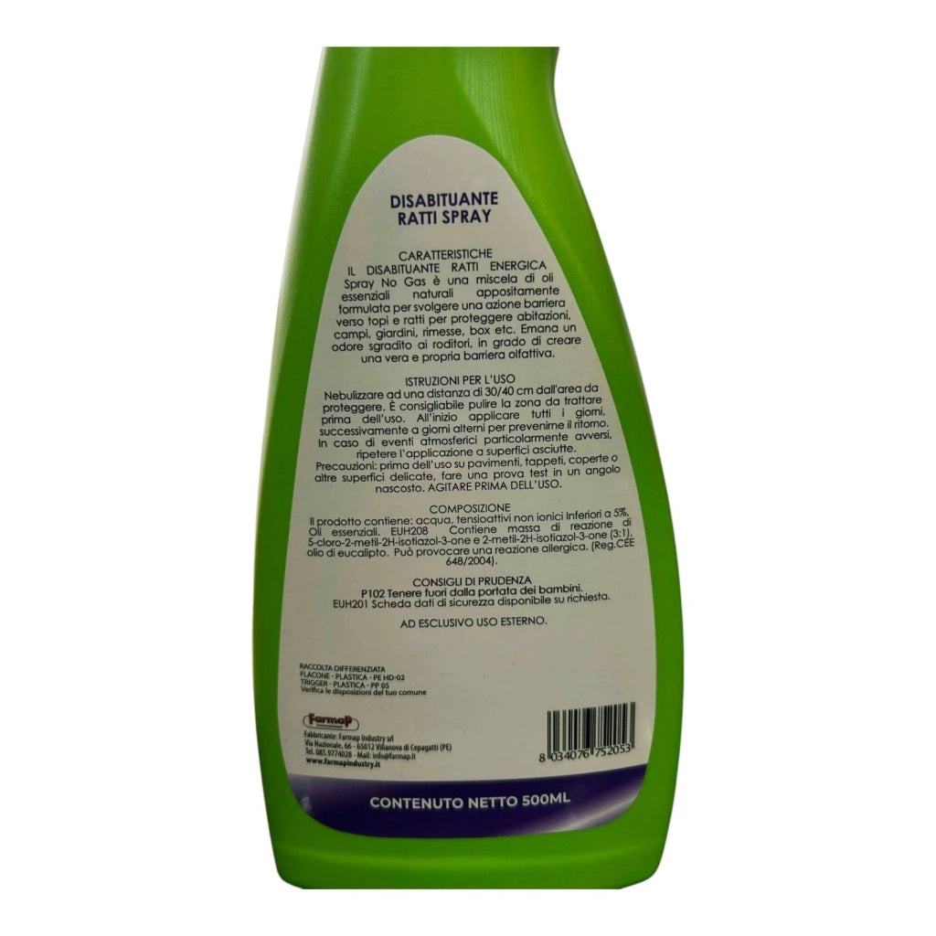 SPRAY DISABITUANTE RATTI E TOPI 500ML ENERGICA