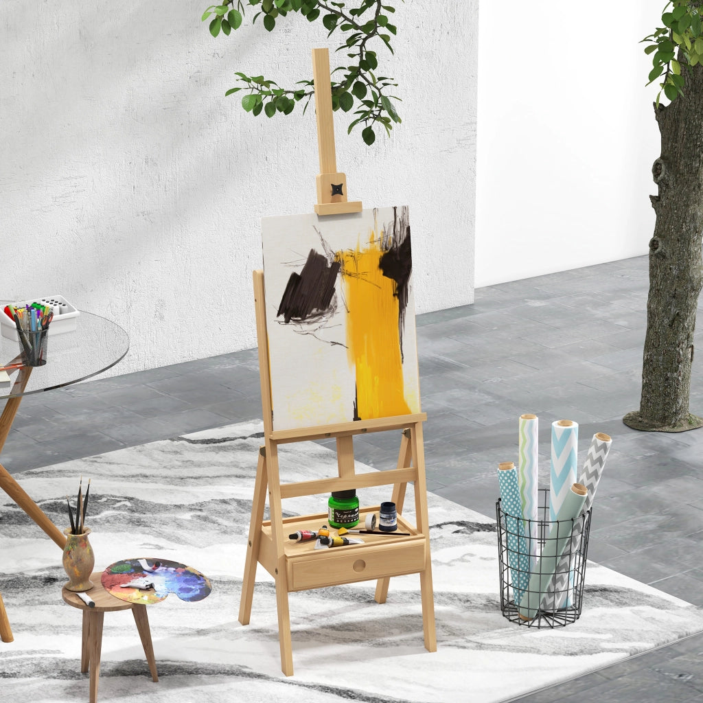 Cavalletto da Pittore Regolabile ¨C Zephmum ¨C Legno Faggio 43.5x43x150-190 cm