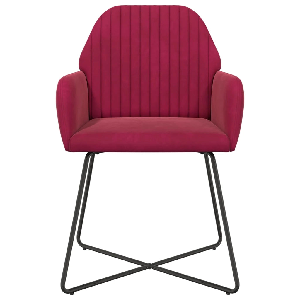 Sedie da pranzo 2 pz Velluto Rosso Vino 55 x 50 x 84 cm 42034370