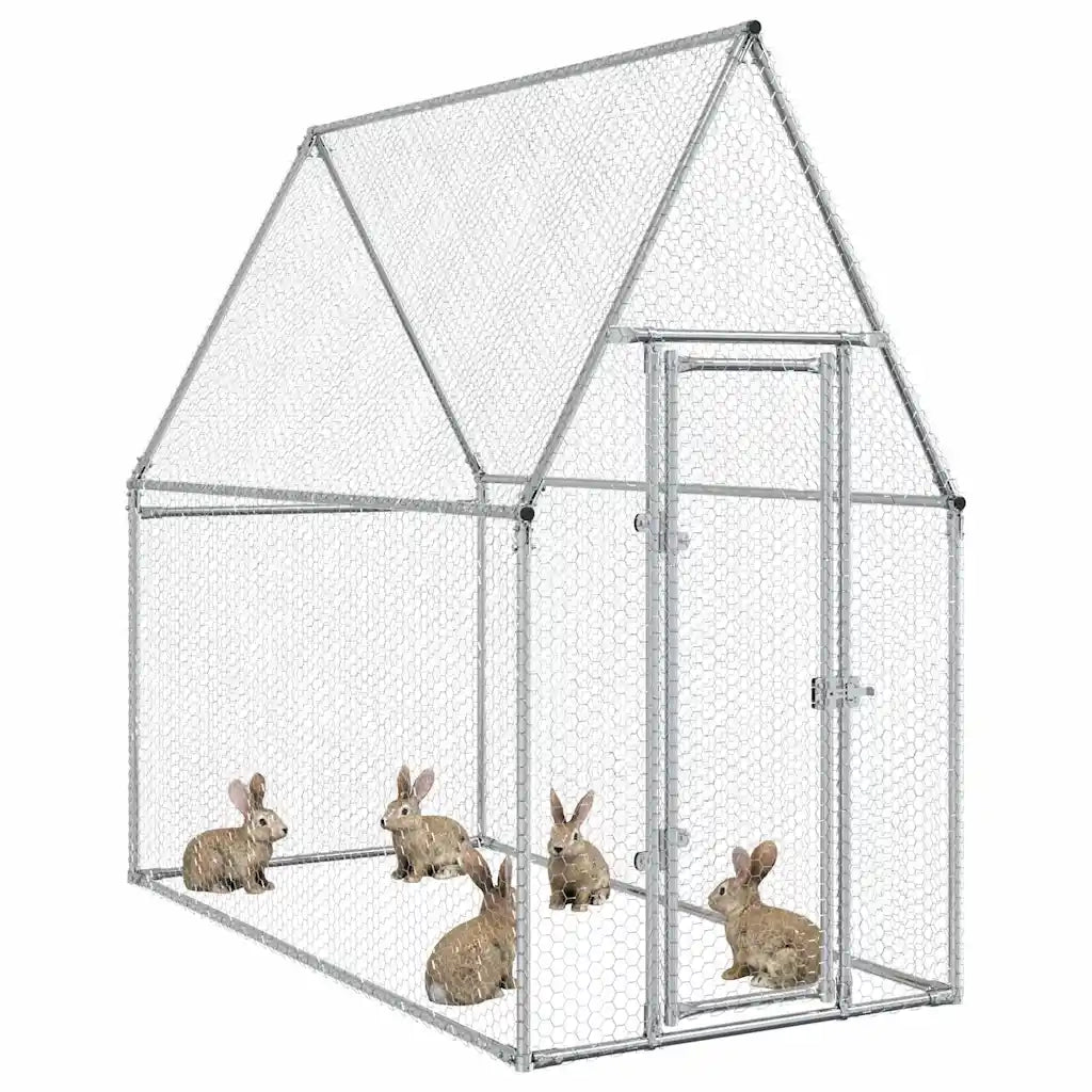 Gabbia per Polli Argento 200x100x190 cm in Acciaio Zincato 172550