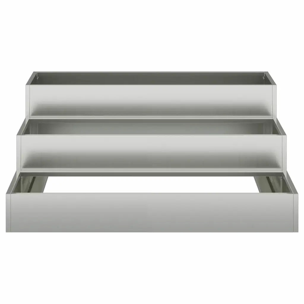 Fioriera moderna da giardino per esterni 90 x 90 x 35 cm in acciaio zincato argento codice 02_0052053.