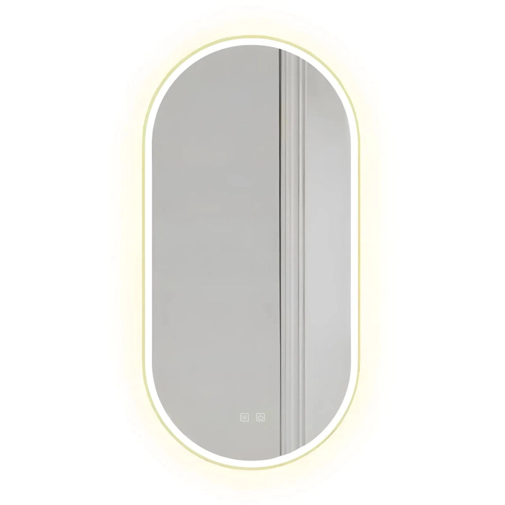 Specchio Led Ovl 50x100cm Gold