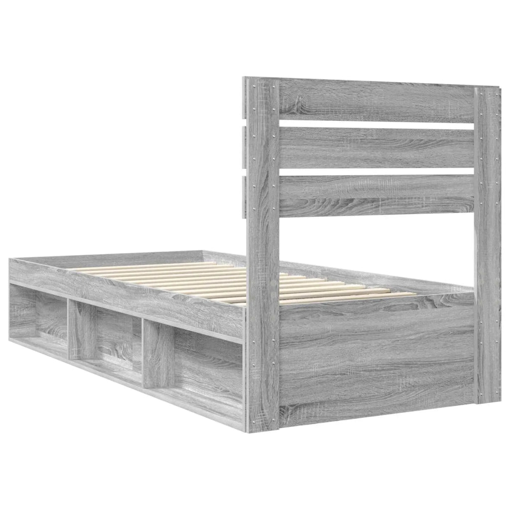 Struttura del letto Grigio Sonoma 75 x 190 cm Pino massello 3411476