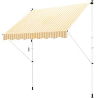 Tenda da Sole a Bracci 3x1.5m con Manovella e Struttura Telescopica, Arancione e Bianco