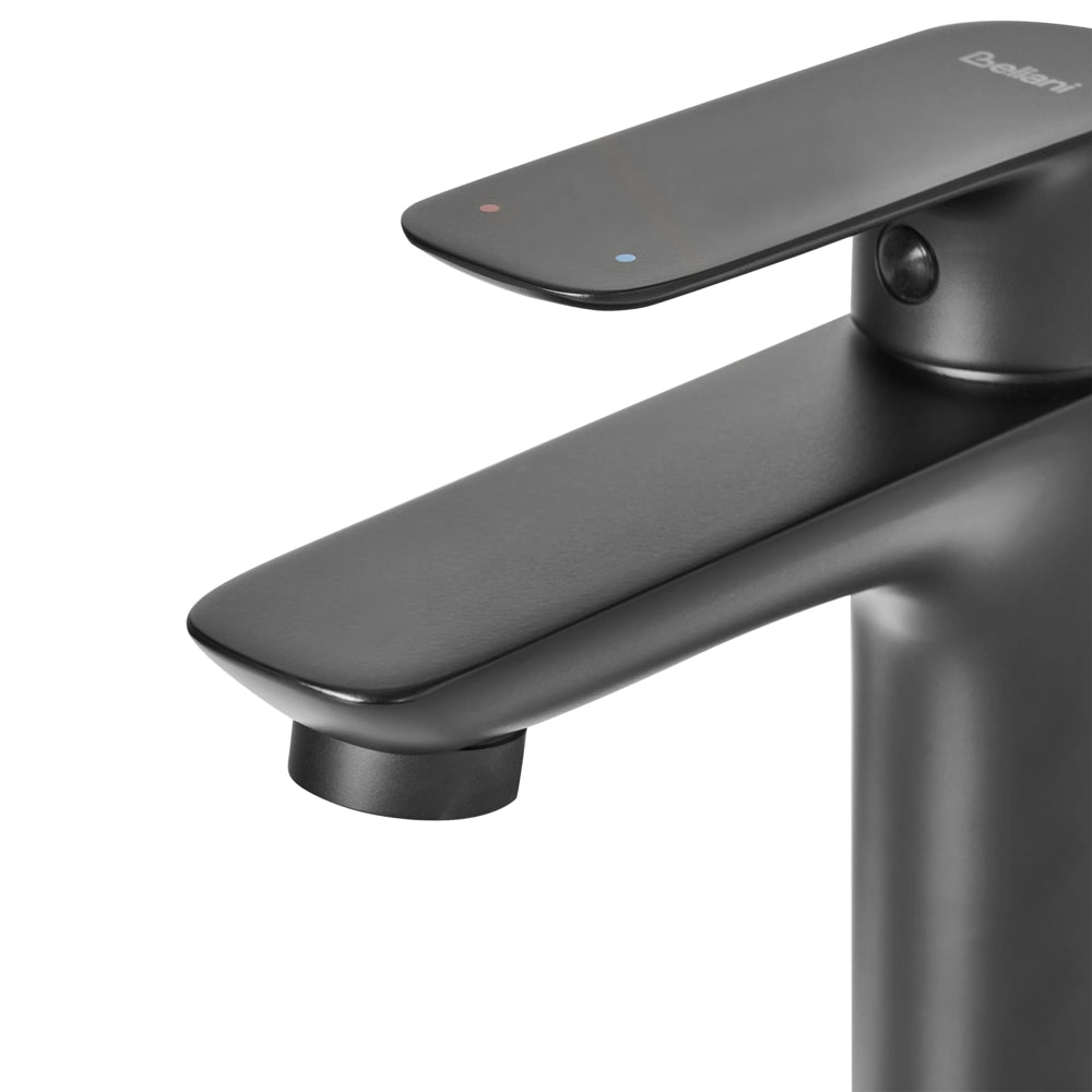 Elegante rubinetto per lavabo in ottone cromato monocomando 21 cm Accessori bagno moderni nero