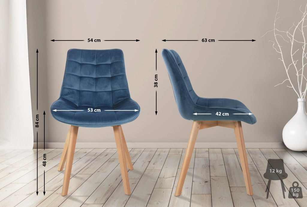Sedia Brook Velvet blu