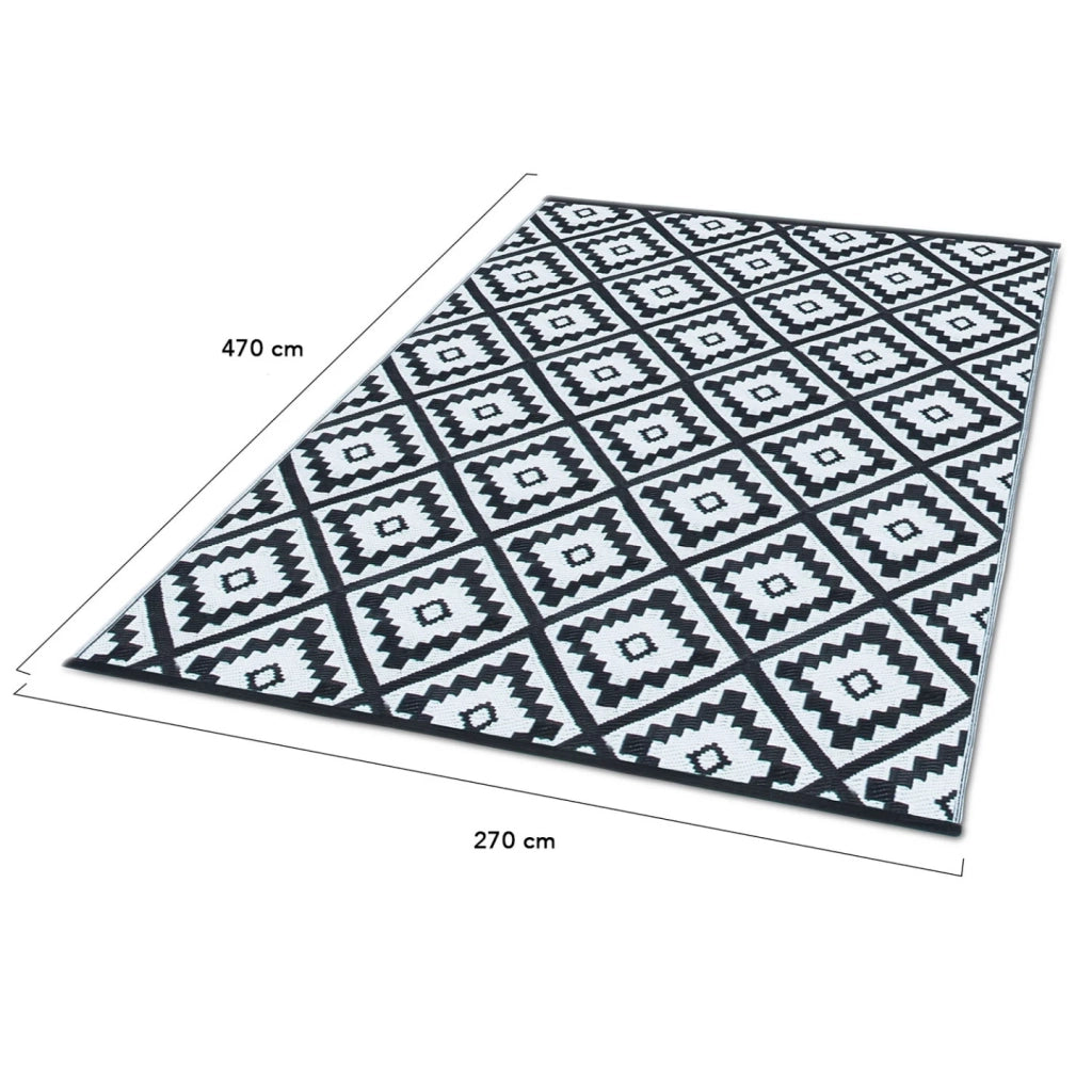 IDMarket - Tappeto per esterni BAHAMAS nero 270 x 470 CM