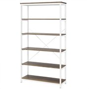 Ganbaru - Libreria scaffale a 6 ripiani 80x30xH180 cm in stile industrial oak