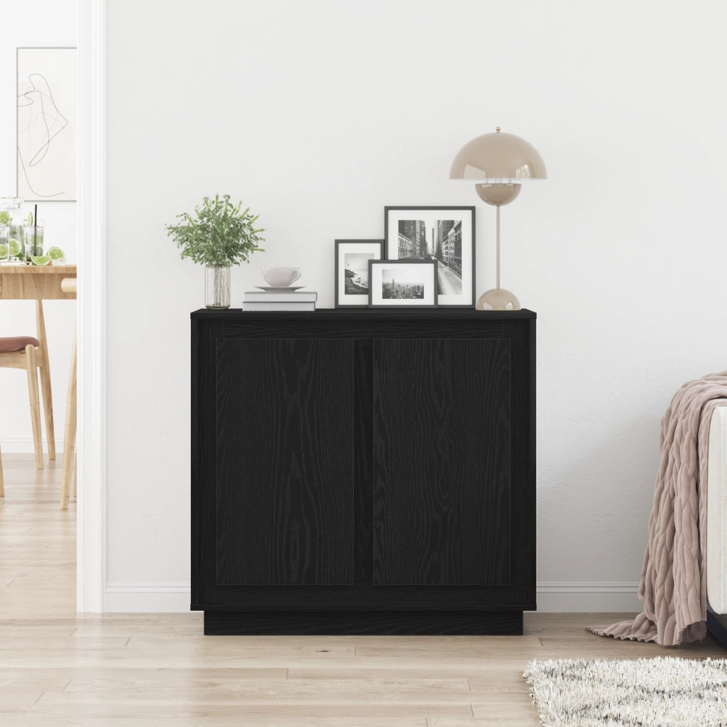 Credenza in Rovere Nero 80x34x75 cm in Legno Ingegnerizzato