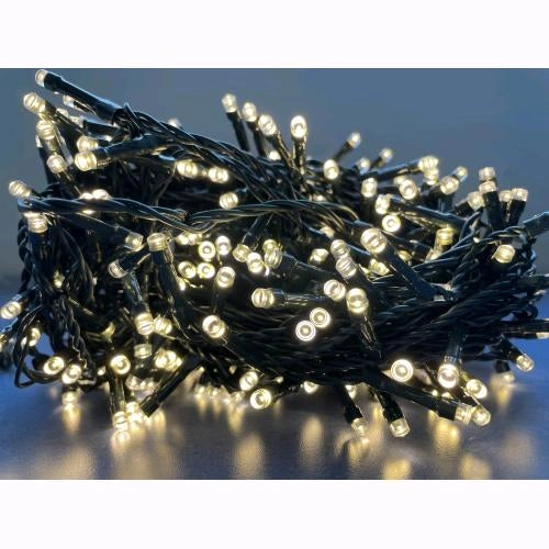Serie Luci Natale 2000 Led Luce Calda Giochi Luce Filo 102 mt Uso Esterno D3493