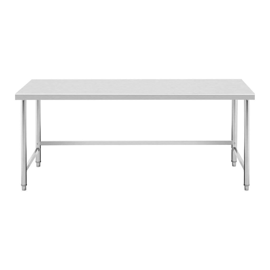 Tavolo da lavoro in acciaio inox - 200 x 90 cm - portata 100 kg - professionale 14_0005121