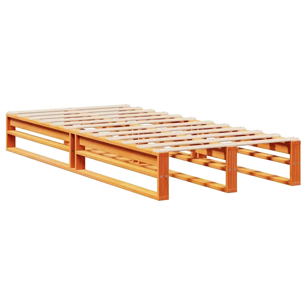 Letto Libreria senza Materasso-Struttura Letto con contenitore Marrone Cera 100x200 cm Legno 211519
