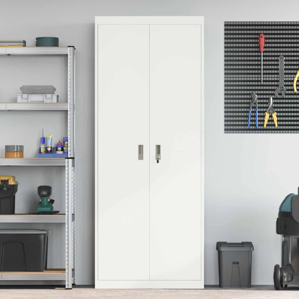 Armadio Bianco 80 x 40 x 200 cm Acciaio