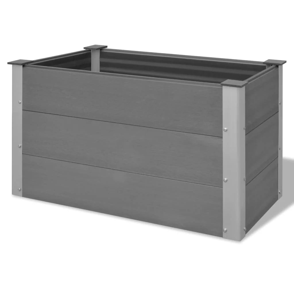 Fioriera rialzata per piante e fiori giardino WPC 100 x 50 x 54 cm grigio 02_0001234