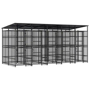 Gabbia per Cani da Esterno con Tetto in Acciaio 9,22 mÂ² cod mxl 41598