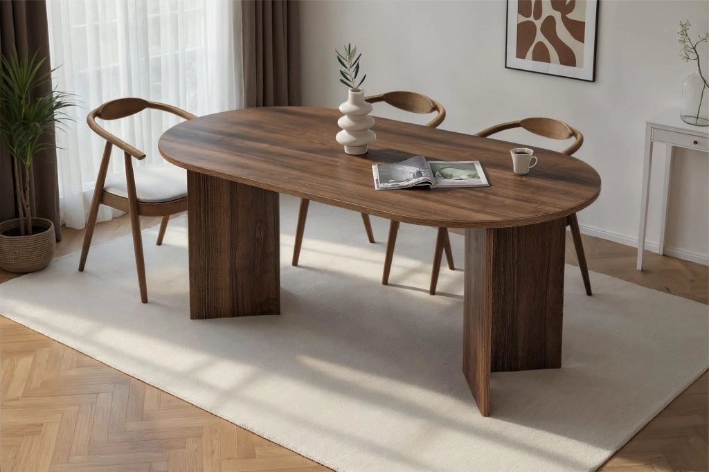 Tavolo da pranzo in legno "Sablin" 180 x 90 x 75 cm - Noce