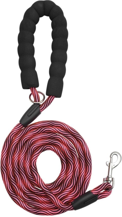 Cinturone per Cani 300 cm - Maniglia Comfortevole Coperta - Filamenti Riflettenti - Disegno Intrecciato Rafforzato - Clip Metallico Rotativo - Sicurezza durante la Camminata - Guinzaglio per Cani