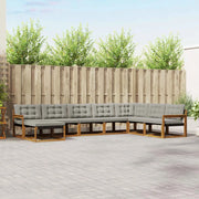 Set di divani da esterno 8 pcs Grigio Naturale e Chiaro