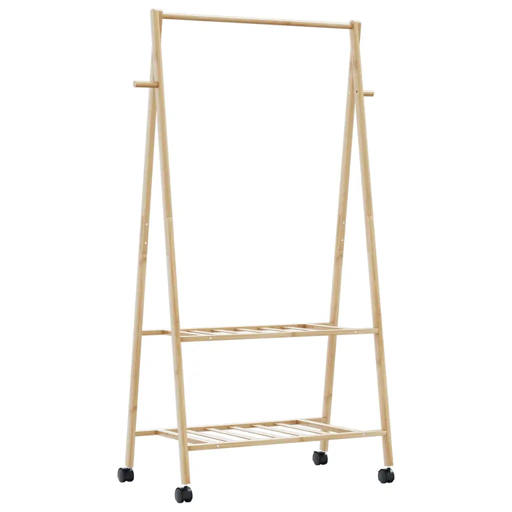 Appendiabiti con Ripiani e Ruote 96x45,5x155,5 cm in Bamb¨´ CFW1482092