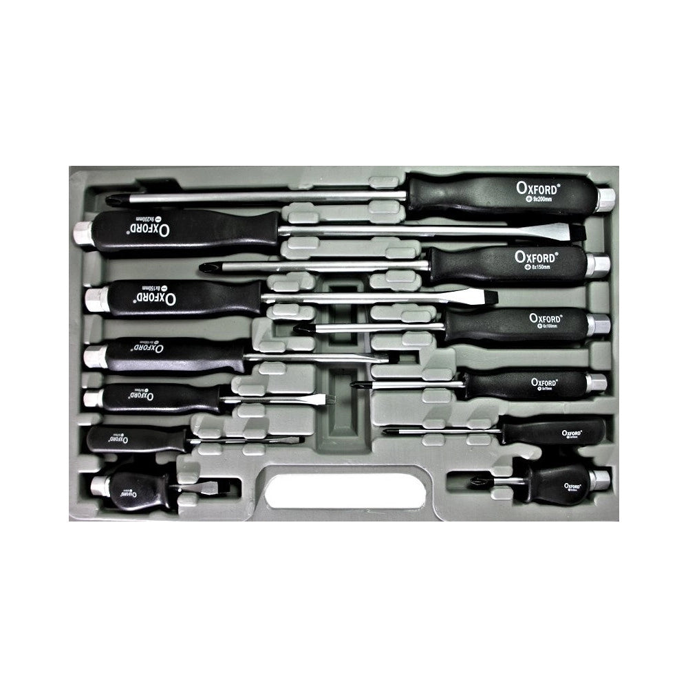 Trade Shop - Kit Set 12 Cacciaviti Cacciavite Impatto A Croce E Taglio Con Manico Ad Impatto -