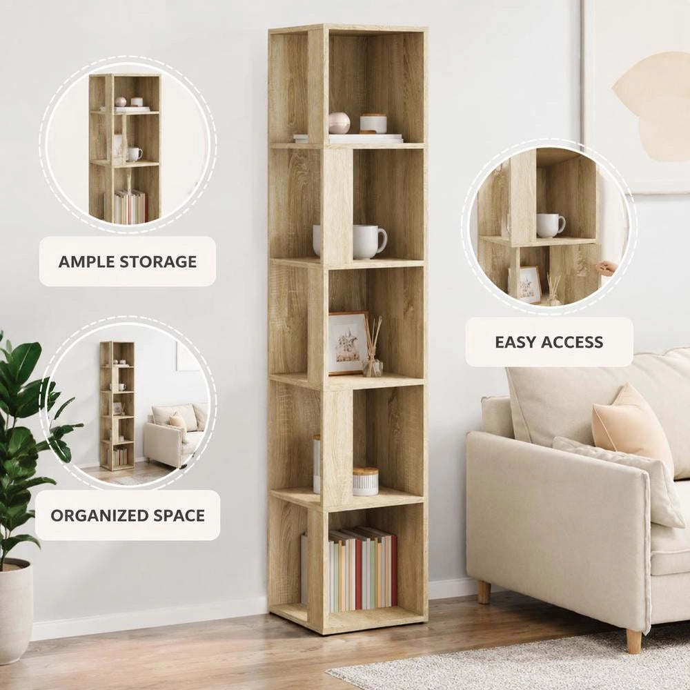 Corner Shelf Sonoma Oak 33x33x164.5 Cm Wood-based Material