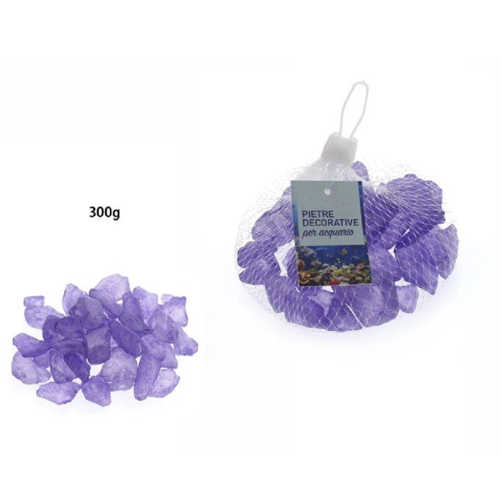 Trade Shop - Pietre Sassi Sassolini Decorativi Viola Per Acquario 300 Gr. Decorazione 70268 -