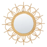Specchio da parete Cornice in rattan naturale ø 60 cm Sunbrust Decorazione sospesa per soggiorno