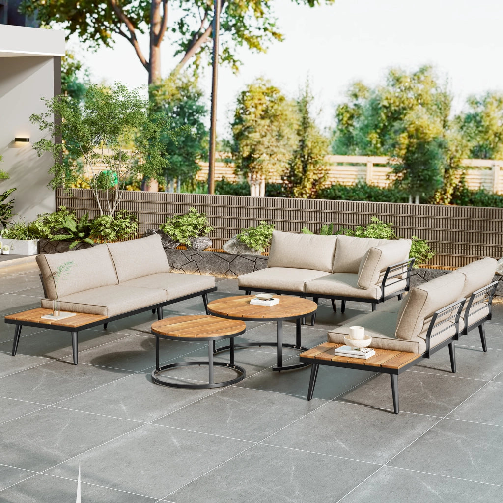 Set Salotto da Giardino 6 Pezzi con Divani, Poltrone e Tavolo ¨C MINIMAL ¨C Esterno, Acciaio