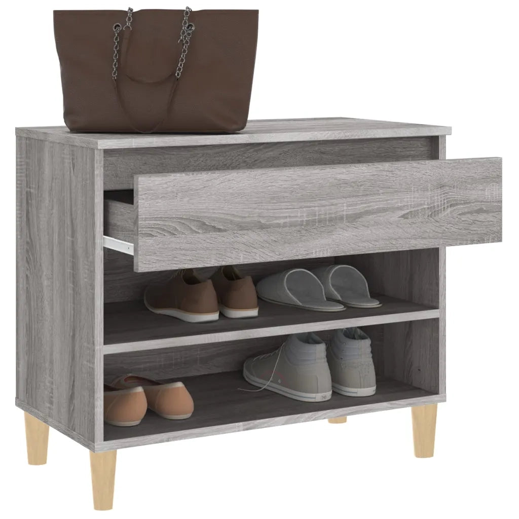 Scarpiera-Scaffale per scarpe Grigio Sonoma 70x36x60 cm in Legno Multistrato 792278