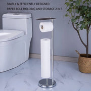 Toilette in stile libero con fissaggio alla parete pesante - supporto per carta igienica con piastra ampia - supporto per carta igienica in acciaio inossidabile verniciato