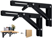 Console per soffitto pieghevole - Sostegno per pannelli in acciaio - Pannelli pieghevoli - Spazievitore - Capacità di carico 60 kg - 2 pezzi